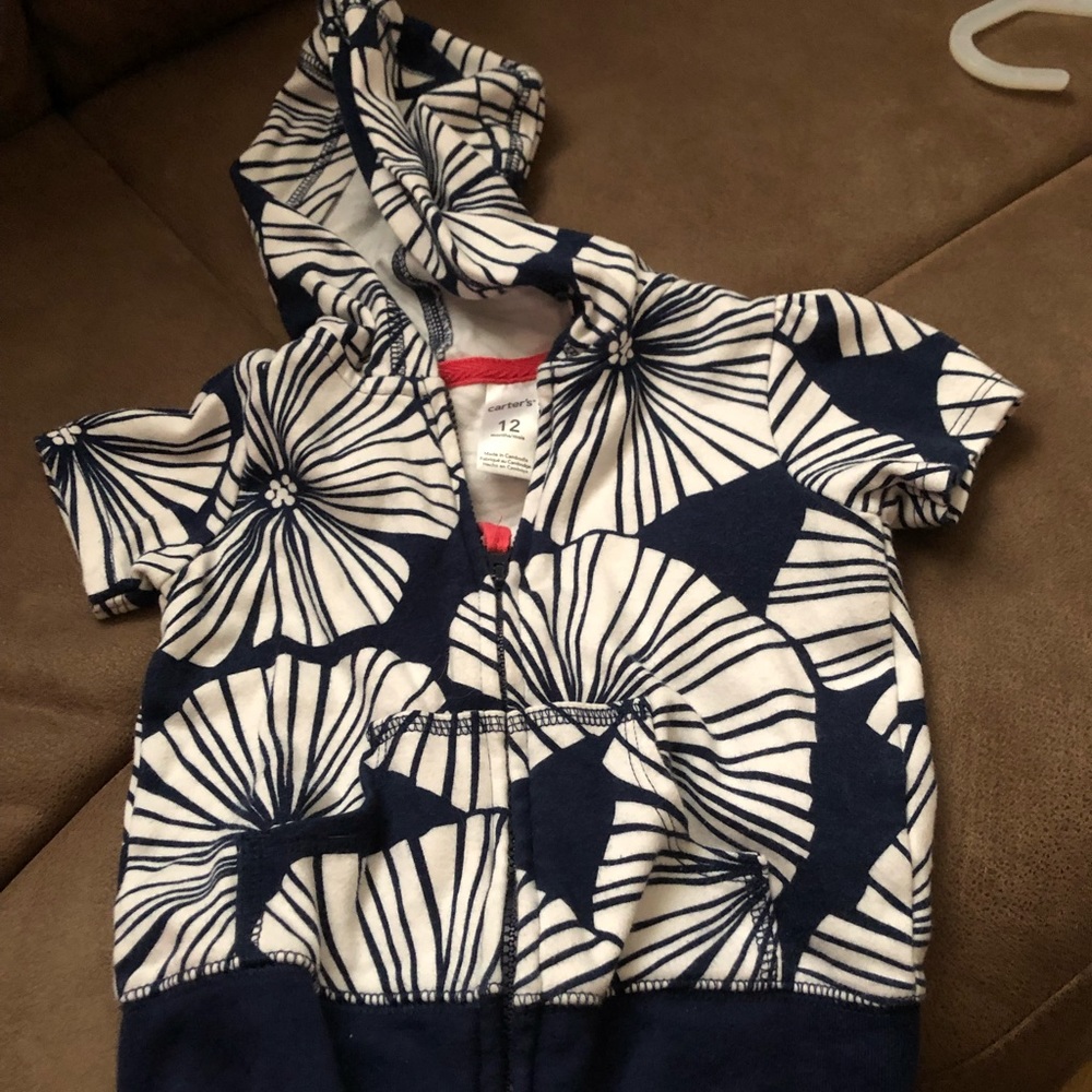 White and black flowered vest